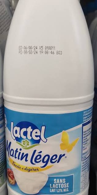 Lait sans lactose Matin Léger Lactel 1L