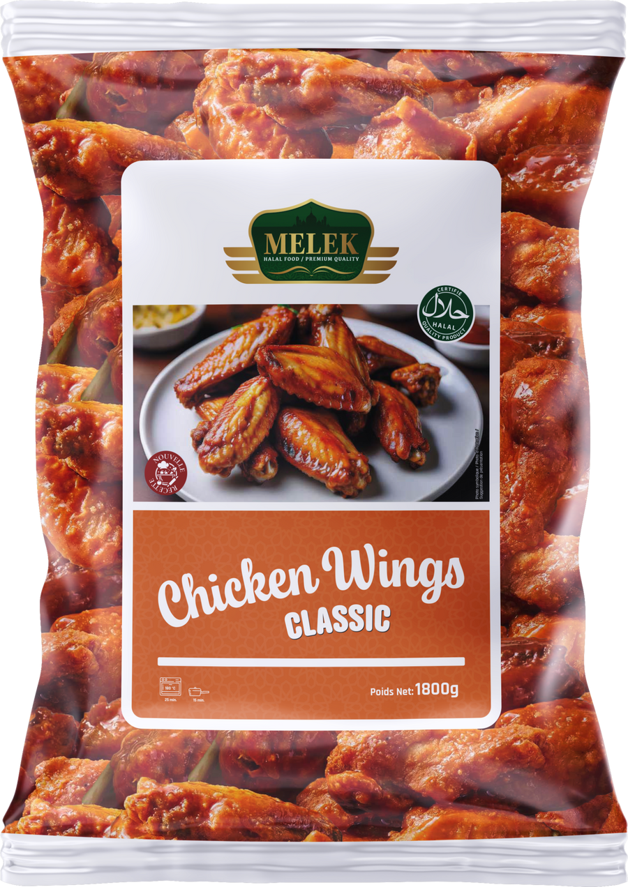 Chicken wings nature Melek 1800g surgelé halal
