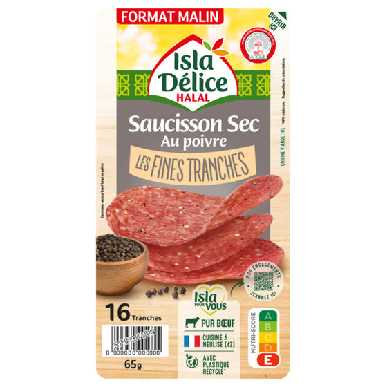 SAUCI SEC AU POIVRE 16 TRAN 65G